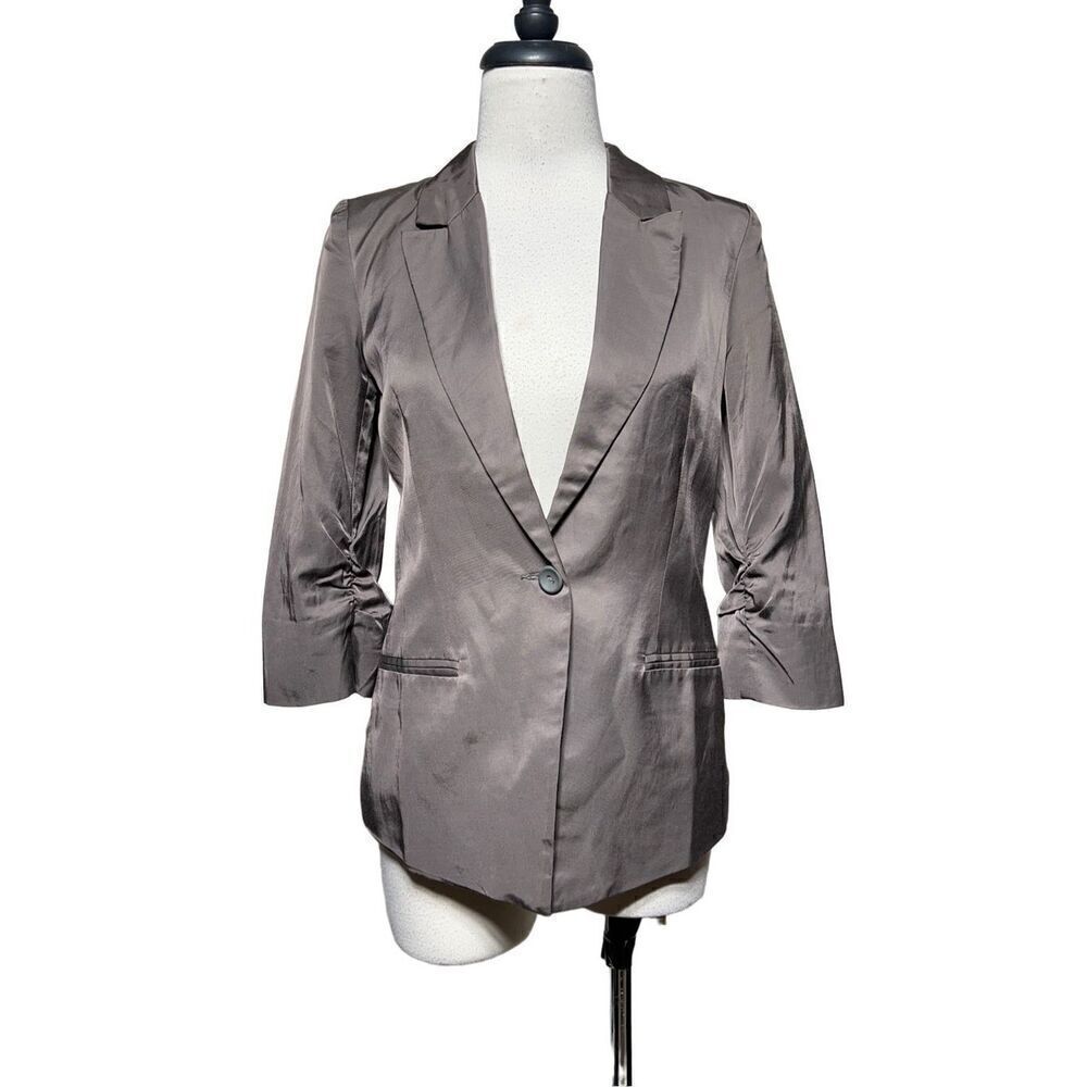Lush Silky Gray Fitted Blazer Size Small